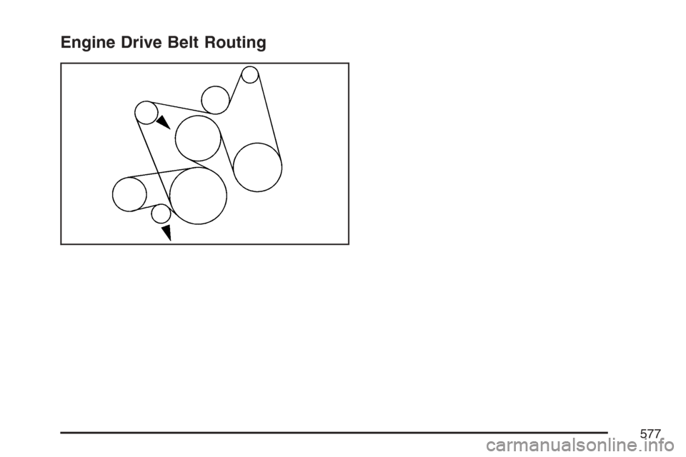 CHEVROLET AVALANCHE 2007 2.G Owners Manual Engine Drive Belt Routing
577 