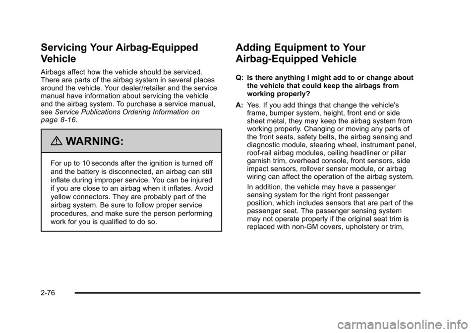 CHEVROLET AVALANCHE 2010 2.G Owners Manual CHEVROLET AVALANCHE 2010 2.G Owners Manual