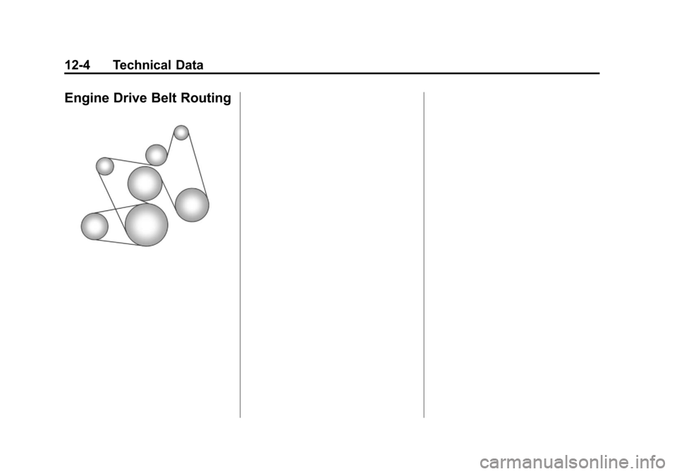 CHEVROLET AVALANCHE 2013 2.G Owners Manual Black plate (4,1)Chevrolet Avalanche Owner Manual - 2013 - CRC - 8/27/12
12-4 Technical Data
Engine Drive Belt Routing 
