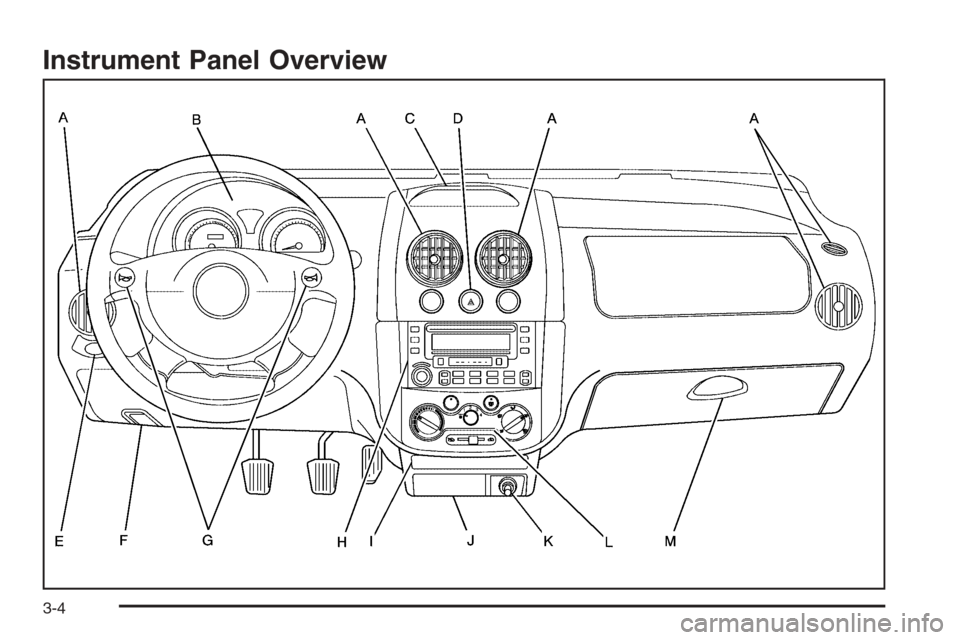 CHEVROLET AVEO 2006 1.G Owners Manual Instrument Panel Overview
3-4 CHEVROLET AVEO 2006 1.G Owners Manual Instrument Panel Overview
3-4