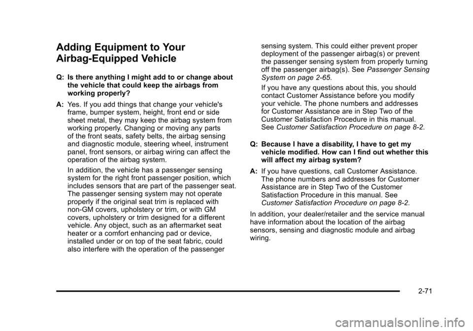 CHEVROLET AVEO 2010 1.G Owners Manual 