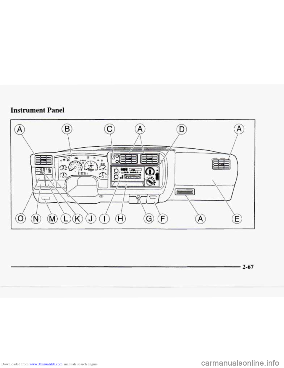 CHEVROLET BLAZER 1997 2.G Owners Manual Downloaded from www.Manualslib.com manuals search engine Instrument Panel
I
I
2-67 CHEVROLET BLAZER 1997 2.G Owners Manual Downloaded from www.Manualslib.com manuals search engine Instrument Panel
I
I
2-67
