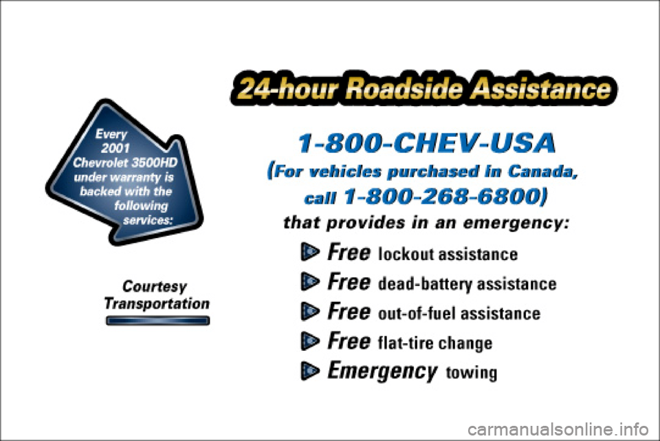 CHEVROLET C3500 HD 2001 4.G Owners Manual CHEVROLET C3500 HD 2001 4.G Owners Manual, Page 2