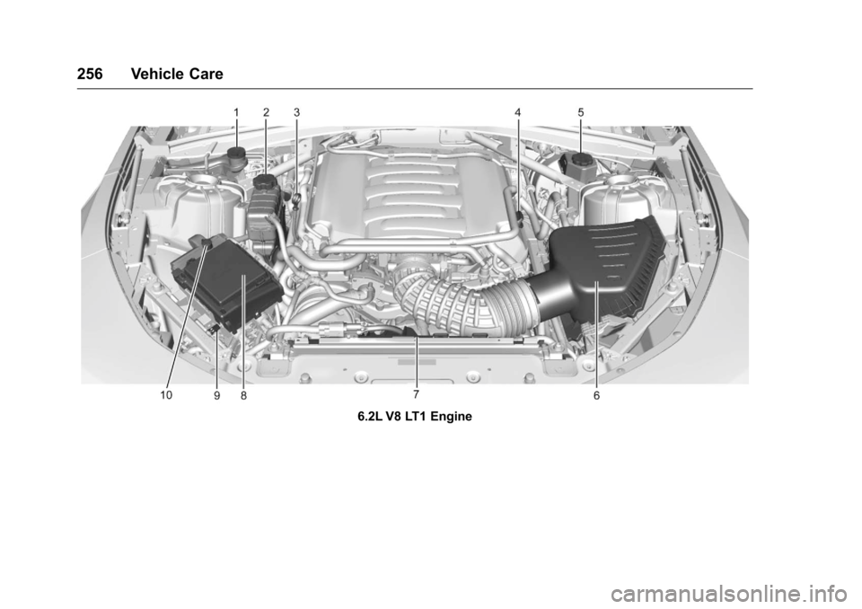 CHEVROLET CAMARO 2016 6.G Owners Manual Chevrolet Camaro Owner Manual-Convertible (GMNA-Localizing-U.S./Cana-
da/Mexico-9702260) - 2016 - CRC - 10/28/15
256 Vehicle Care
6.2L V8 LT1 Engine 