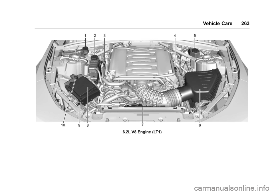 CHEVROLET CAMARO 2017 6.G Owners Manual Chevrolet Camaro Owner Manual (GMNA-Localizing-U.S./Canada/Mexico-
9804281) - 2017 - crc - 4/25/16
Vehicle Care 263
6.2L V8 Engine (LT1) 