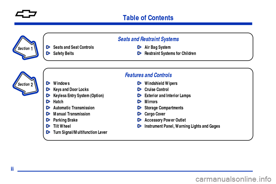 CHEVROLET CAMARO 2001 4.G Owners Manual CHEVROLET CAMARO 2001 4.G Owners Manual, Page 4