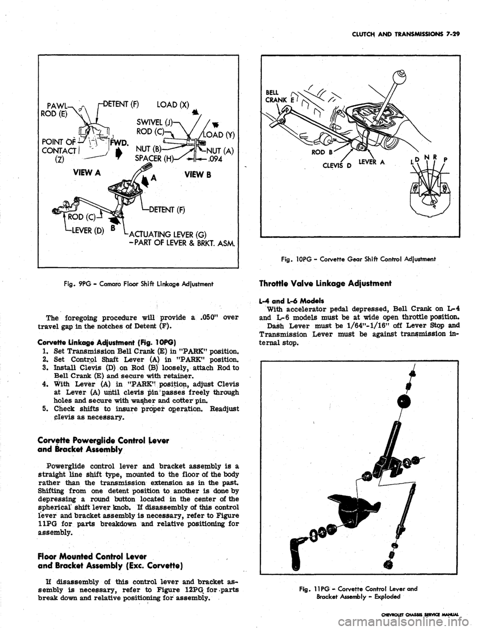 CHEVROLET CAMARO 1967 1.G Chassis Workshop Manual
CLUTCH AND TRANSMISSIONS 7-29
ROD
(E)~X\
or
POINT OF-i-7V
CONTACT
i
(2)
-
VIEW
^ROD
(C
LLEVER
r-D
I
j
.——j
A
{
(D)
ETENT
FWD.
B
\_
(?) LOAD (X)
SWIVEL (J)-\
ROD(CK V
NU CHEVROLET CAMARO 1967 1.G Chassis Workshop Manual
CLUTCH AND TRANSMISSIONS 7-29
ROD
(E)~X\
or
POINT OF-i-7V
CONTACT
i
(2)
-
VIEW
^ROD
(C
LLEVER
r-D
I
j
.——j
A
{
(D)
ETENT
FWD.
B
\_
(?) LOAD (X)
SWIVEL (J)-\
ROD(CK V
NU