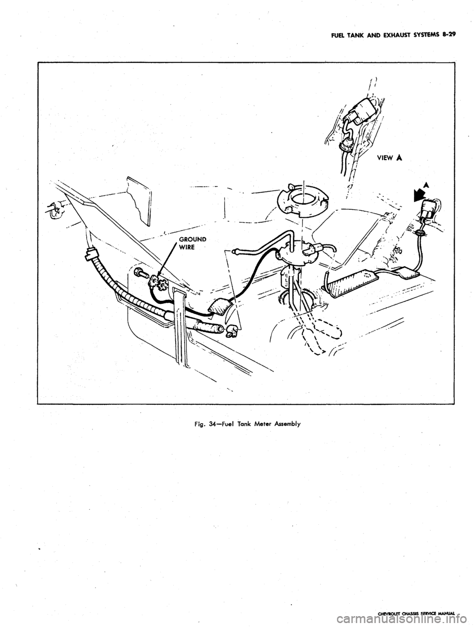 CHEVROLET CAMARO 1967 1.G Chassis Workshop Manual
FUEL TANK AND EXHAUST SYSTEMS 8*29
Fig.
34—Fuel Tank Meter Assembly
CHEVROUET CHASSIS SERVICE MANUAL CHEVROLET CAMARO 1967 1.G Chassis Workshop Manual
FUEL TANK AND EXHAUST SYSTEMS 8*29
Fig.
34—Fuel Tank Meter Assembly
CHEVROUET CHASSIS SERVICE MANUAL