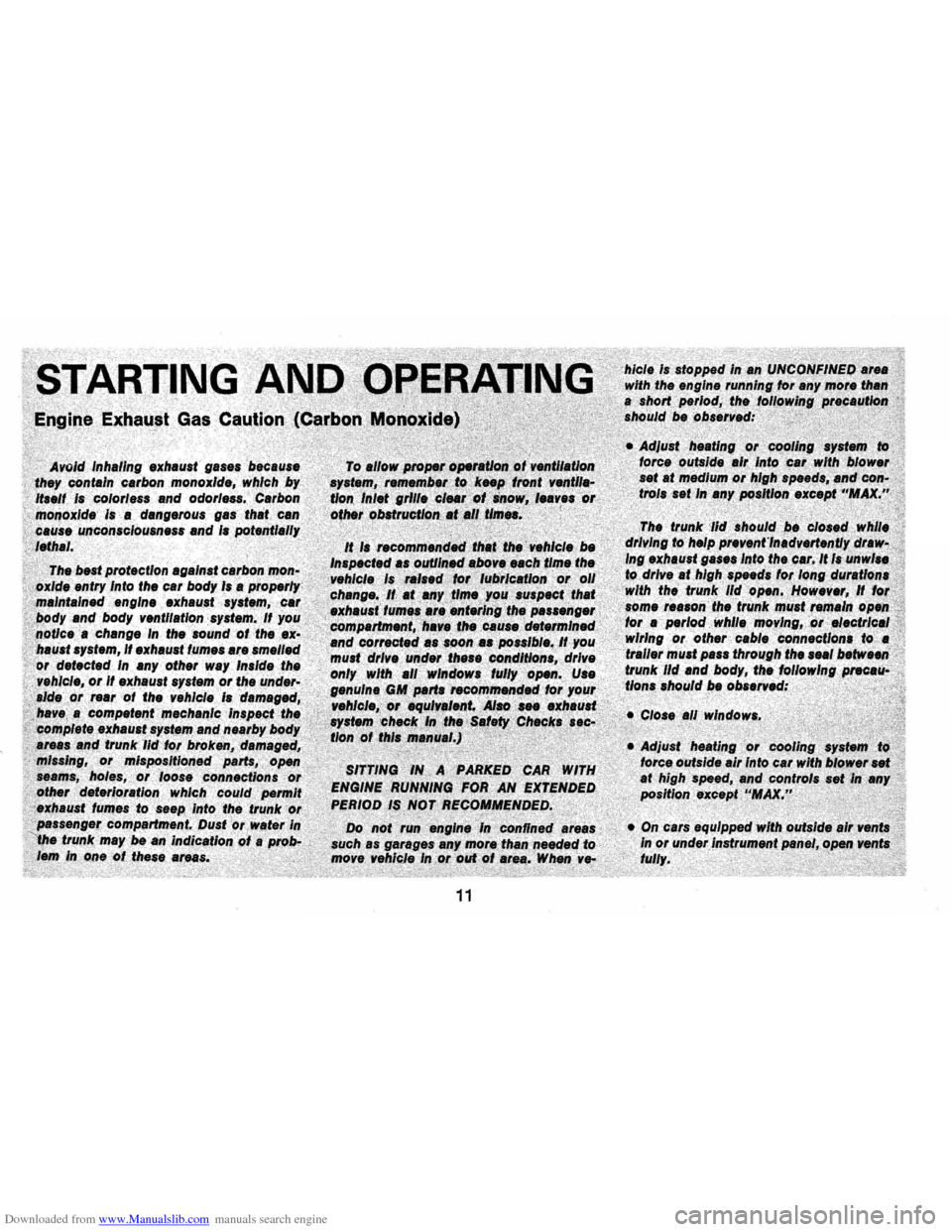 CHEVROLET CAMARO 1971 2.G User Guide Downloaded from www.Manualslib.com manuals search engine 11 CHEVROLET CAMARO 1971 2.G User Guide Downloaded from www.Manualslib.com manuals search engine 11