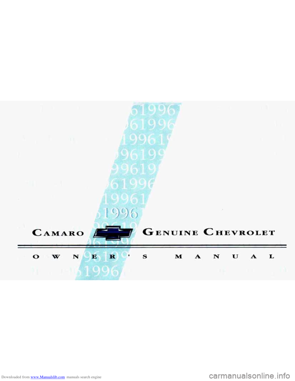 CHEVROLET CAMARO 1996 4.G Owners Manual 