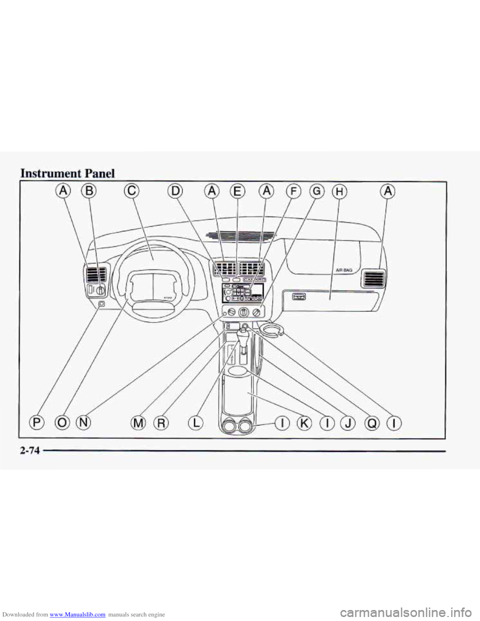 CHEVROLET CAMARO 1997 4.G Owners Manual Downloaded from www.Manualslib.com manuals search engine Instrument Panel
I
2-74 CHEVROLET CAMARO 1997 4.G Owners Manual Downloaded from www.Manualslib.com manuals search engine Instrument Panel
I
2-74