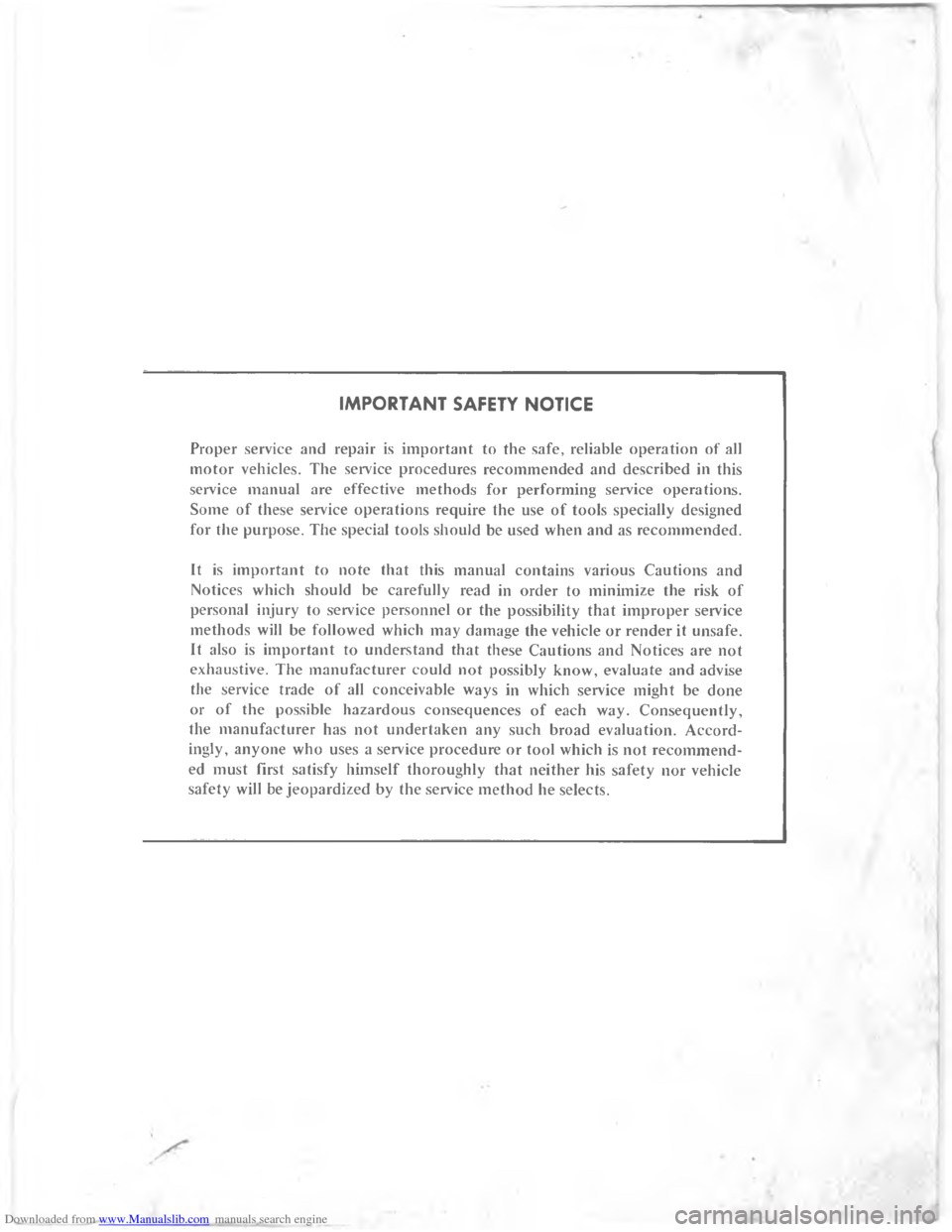 CHEVROLET MALIBU 1980 4.G Workshop Manual Downloaded from www.Manualslib.com manuals search engine 		 !	 	






!







	

  