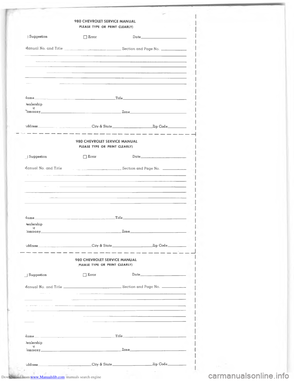 CHEVROLET IMPALA 1980 6.G Workshop Manual Downloaded from www.Manualslib.com manuals search engine      	  
6
W
4W
/
!
/

 I

L
&
 
I
B
4
6
\\
Y
!
/

 
I

L
& L
\\
4
6
B/
	
!
/

 
I
I
L
&