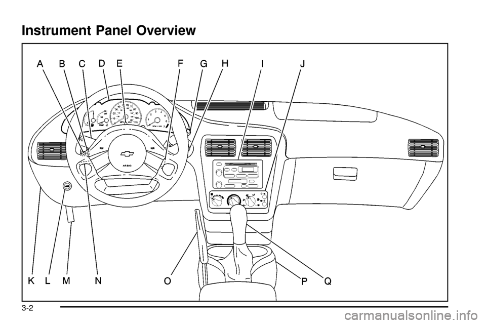 CHEVROLET CAVALIER 2003 3.G Owners Manual Instrument Panel Overview
3-2 