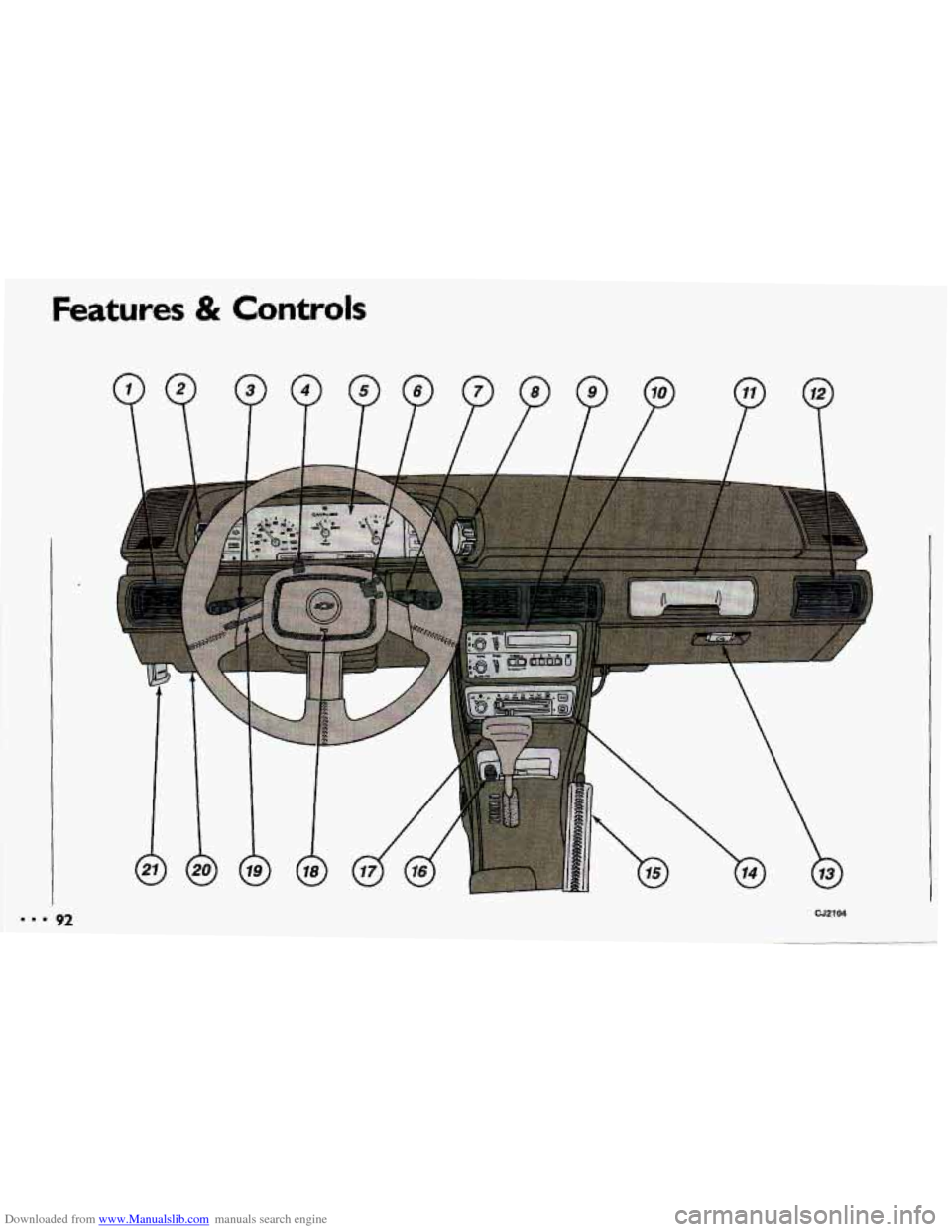 CHEVROLET CAVALIER 1993 1.G Owners Manual Downloaded from www.Manualslib.com manuals search engine Features & Controls
P
a2104 CHEVROLET CAVALIER 1993 1.G Owners Manual Downloaded from www.Manualslib.com manuals search engine Features & Controls
P
a2104