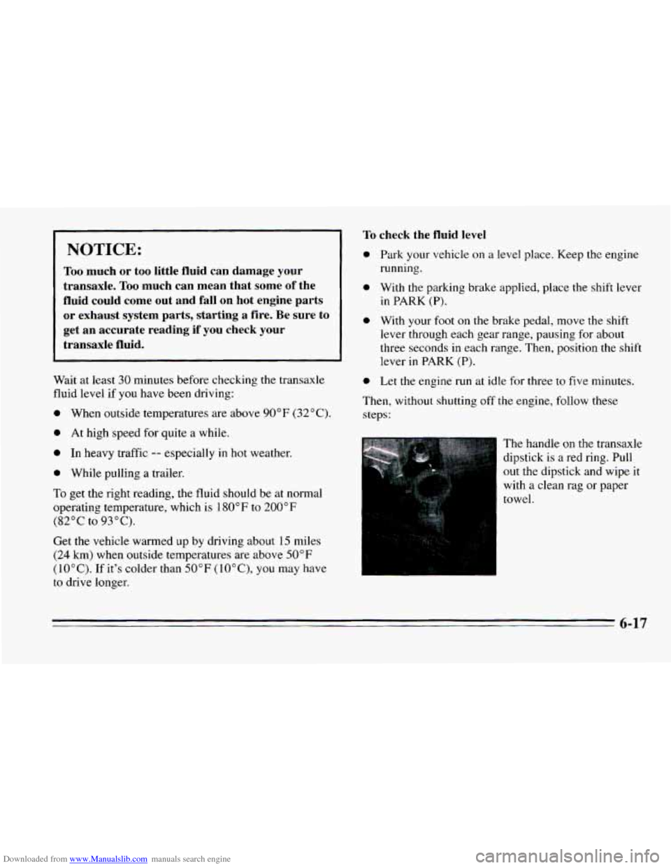 CHEVROLET CAVALIER 1995 3.G Owners Manual Downloaded from www.Manualslib.com manuals search engine   