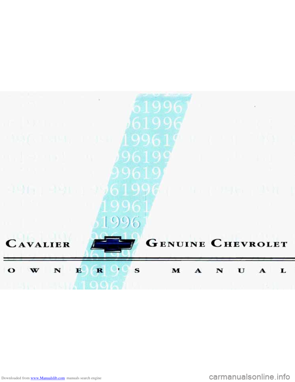 CHEVROLET CAVALIER 1996 3.G Owners Manual 