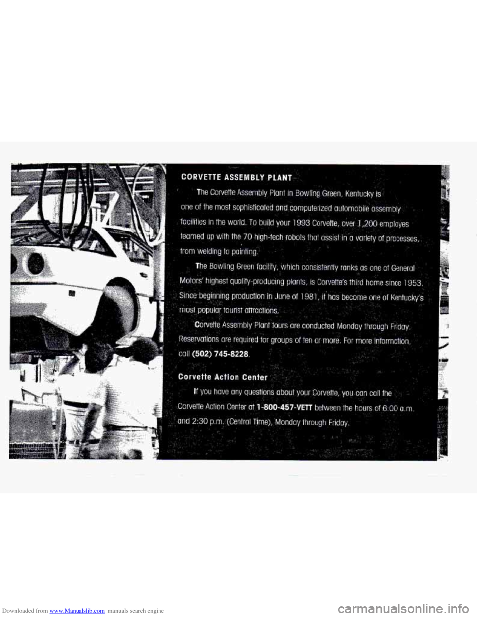 CHEVROLET CORVETTE 1993 4.G Owners Manual Downloaded from www.Manualslib.com manuals search engine k   