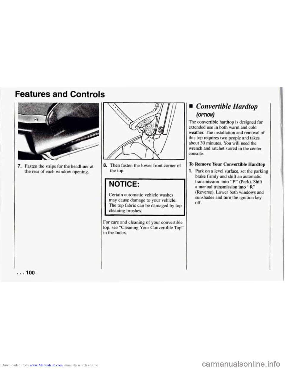 CHEVROLET CORVETTE 1994 4.G Owners Manual Downloaded from www.Manualslib.com manuals search engine Fe’atures and Controls
1
pm;.
I
7. Fasten the strips for the, headliner at
the rear of each window opening.
I
1 [
t
8. Then faste CHEVROLET CORVETTE 1994 4.G Owners Manual Downloaded from www.Manualslib.com manuals search engine Fe’atures and Controls
1
pm;.
I
7. Fasten the strips for the, headliner at
the rear of each window opening.
I
1 [
t
8. Then faste
