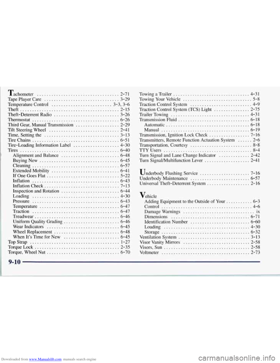 CHEVROLET CORVETTE 1997 5.G Owners Manual Downloaded from www.Manualslib.com manuals search engine Tachometer .................................. 2-7 I
TapePlayerCare ............................... 3-29
Temperature Control
............... CHEVROLET CORVETTE 1997 5.G Owners Manual Downloaded from www.Manualslib.com manuals search engine Tachometer .................................. 2-7 I
TapePlayerCare ............................... 3-29
Temperature Control
...............