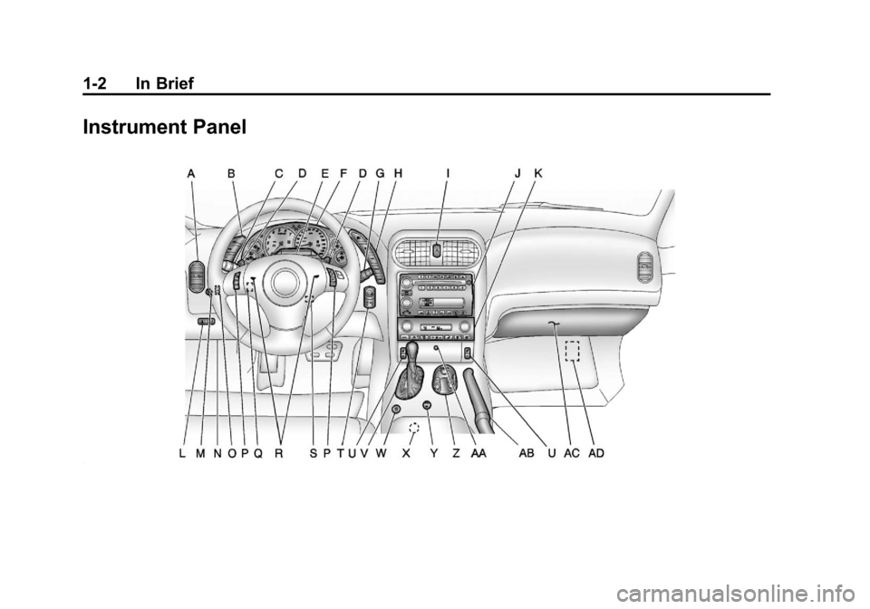 CHEVROLET CORVETTE 2011 6.G Owners Manual Black plate (2,1)Chevrolet Corvette Owner Manual - 2011
1-2 In Brief
Instrument Panel 