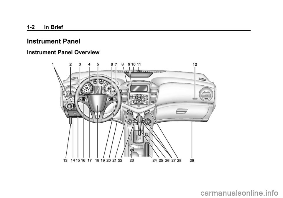 CHEVROLET CRUZE 2013 1.G Owners Manual Black plate (2,1)Chevrolet Cruze Owner Manual - 2013 - crc - 10/16/12
1-2 In Brief
Instrument Panel
Instrument Panel Overview 