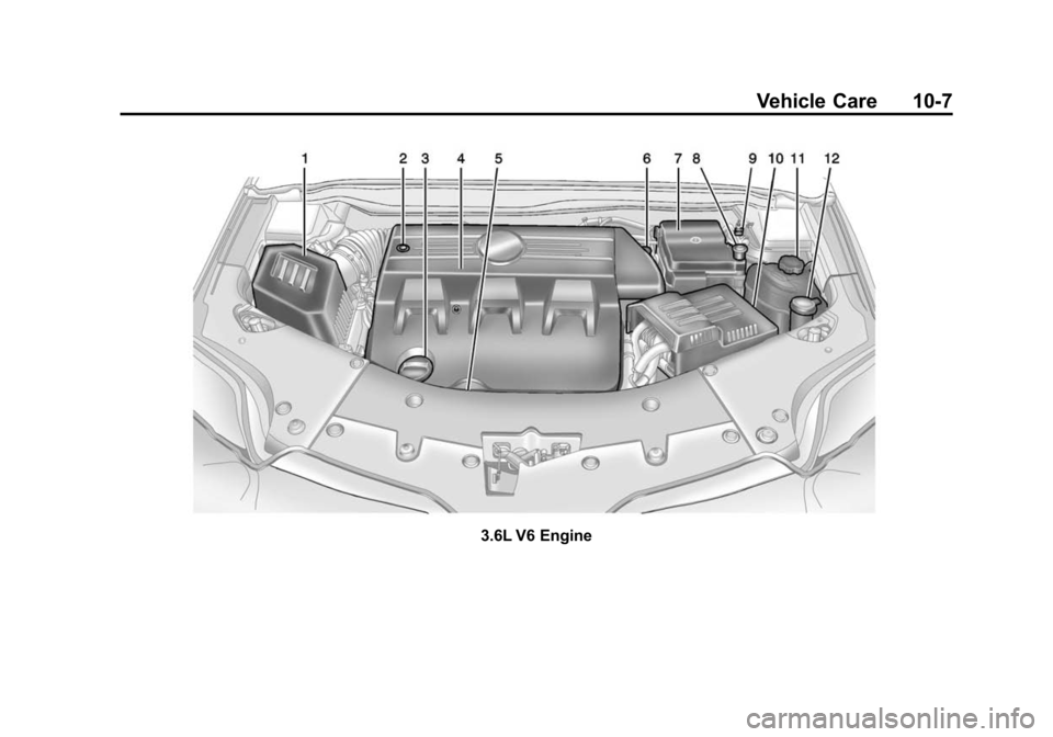 CHEVROLET EQUINOX 2014 2.G Owners Manual Black plate (7,1)Chevrolet Equinox Owner Manual (GMNA-Localizing-U.S./Canada-
6081479) - 2014 - crc2 - 10/23/13
Vehicle Care 10-7
3.6L V6 Engine CHEVROLET EQUINOX 2014 2.G Owners Manual Black plate (7,1)Chevrolet Equinox Owner Manual (GMNA-Localizing-U.S./Canada-
6081479) - 2014 - crc2 - 10/23/13
Vehicle Care 10-7
3.6L V6 Engine