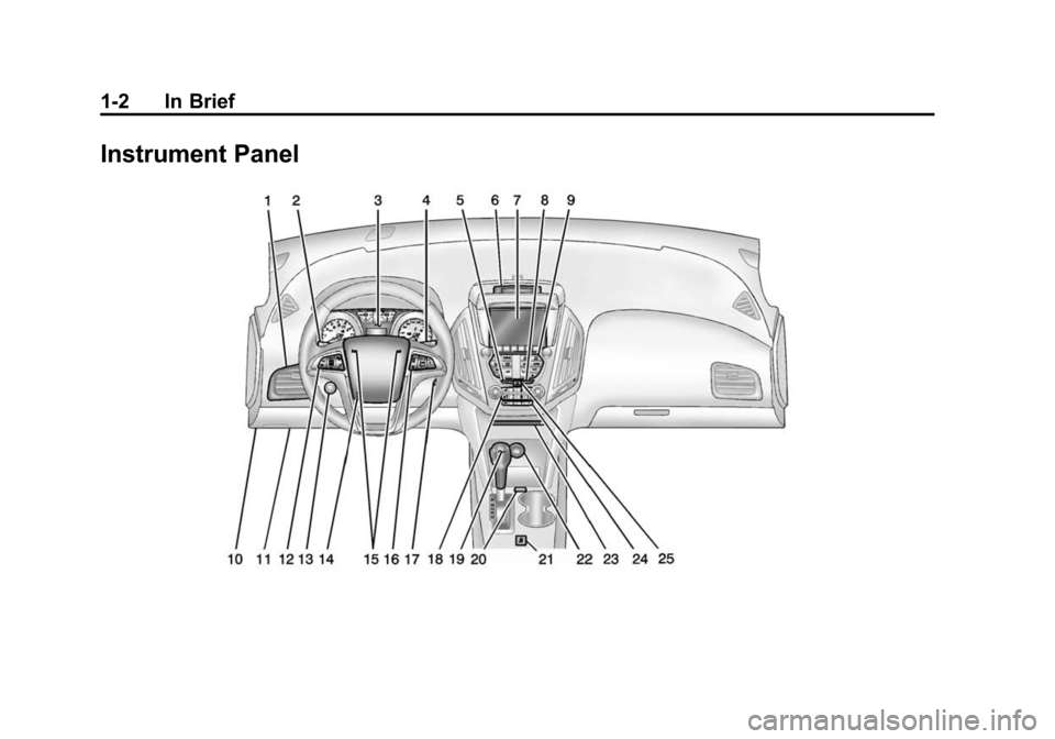 CHEVROLET EQUINOX 2014 2.G Owners Manual Black plate (2,1)Chevrolet Equinox Owner Manual (GMNA-Localizing-U.S./Canada-
6081479) - 2014 - crc2 - 10/23/13
1-2 In Brief
Instrument Panel CHEVROLET EQUINOX 2014 2.G Owners Manual Black plate (2,1)Chevrolet Equinox Owner Manual (GMNA-Localizing-U.S./Canada-
6081479) - 2014 - crc2 - 10/23/13
1-2 In Brief
Instrument Panel