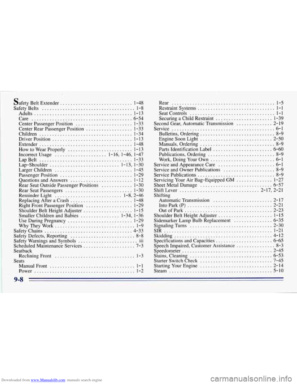 CHEVROLET EXPRESS 1996 1.G Owners Manual Downloaded from www.Manualslib.com manuals search engine   