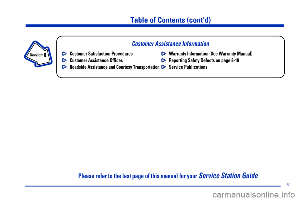 CHEVROLET EXPRESS CARGO VAN 2000 1.G Owners Manual v
Table of Contents (contd) 