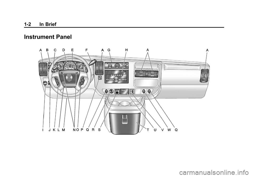 CHEVROLET EXPRESS PASSANGER 2012 1.G Owners Manual Black plate (2,1)Chevrolet Express Owner Manual - 2012
1-2 In Brief
Instrument Panel 