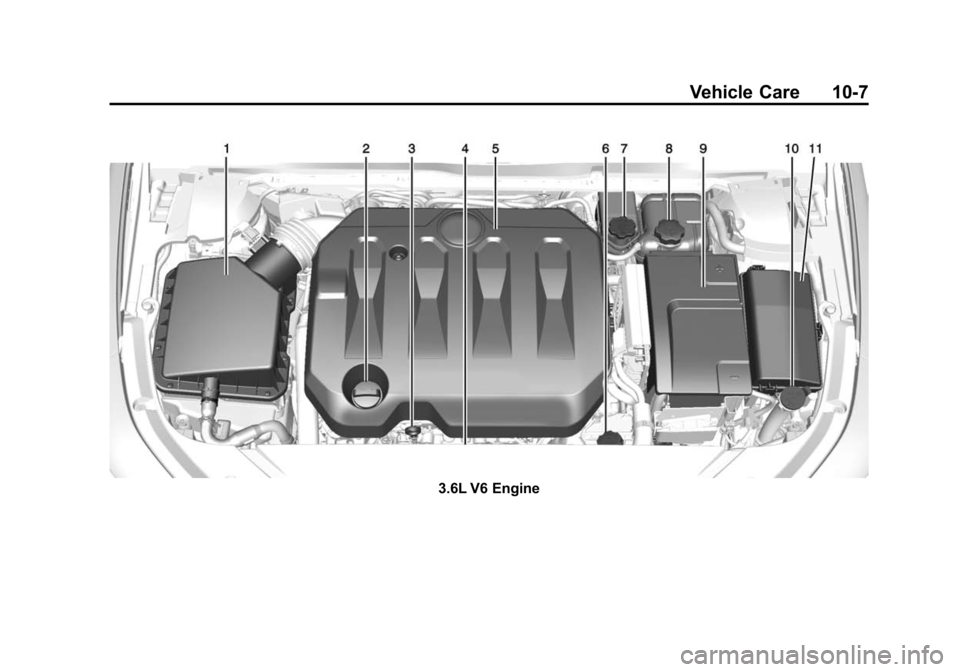 CHEVROLET IMPALA 2015 10.G Owners Manual Black plate (7,1)Chevrolet Impala Owner Manual (GMNA-Localizing-U.S./Canada-7576026) -
2015 - crc 2nd edition - 8/21/14
Vehicle Care 10-7
3.6L V6 Engine CHEVROLET IMPALA 2015 10.G Owners Manual Black plate (7,1)Chevrolet Impala Owner Manual (GMNA-Localizing-U.S./Canada-7576026) -
2015 - crc 2nd edition - 8/21/14
Vehicle Care 10-7
3.6L V6 Engine