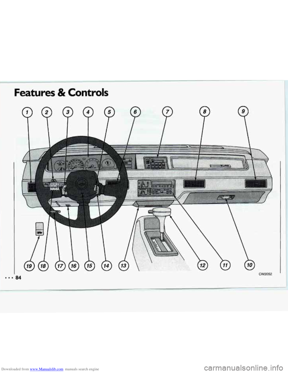 CHEVROLET LUMINA 1993 1.G Manual Online Downloaded from www.Manualslib.com manuals search engine Features & Controls 
P 
.  
CW2052   