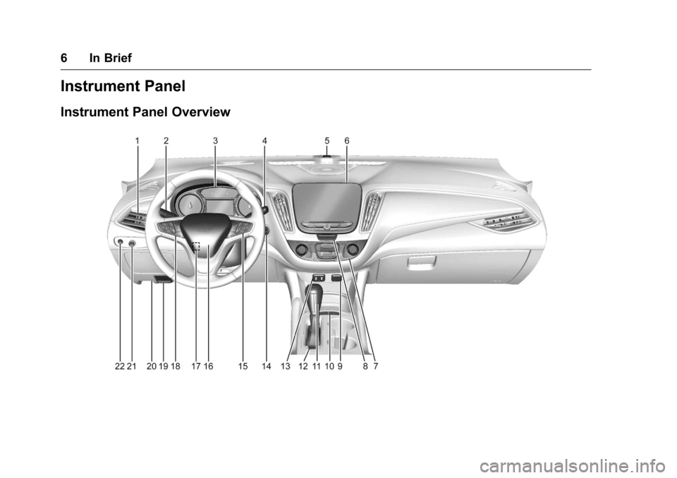 CHEVROLET MALIBU 2016 8.G Owners Manual Chevrolet Malibu Owner Manual (GMNA-Localizing-U.S./Canada/Mexico-
9087641) - 2016 - crc - 9/3/15
6 In Brief
Instrument Panel
Instrument Panel Overview 