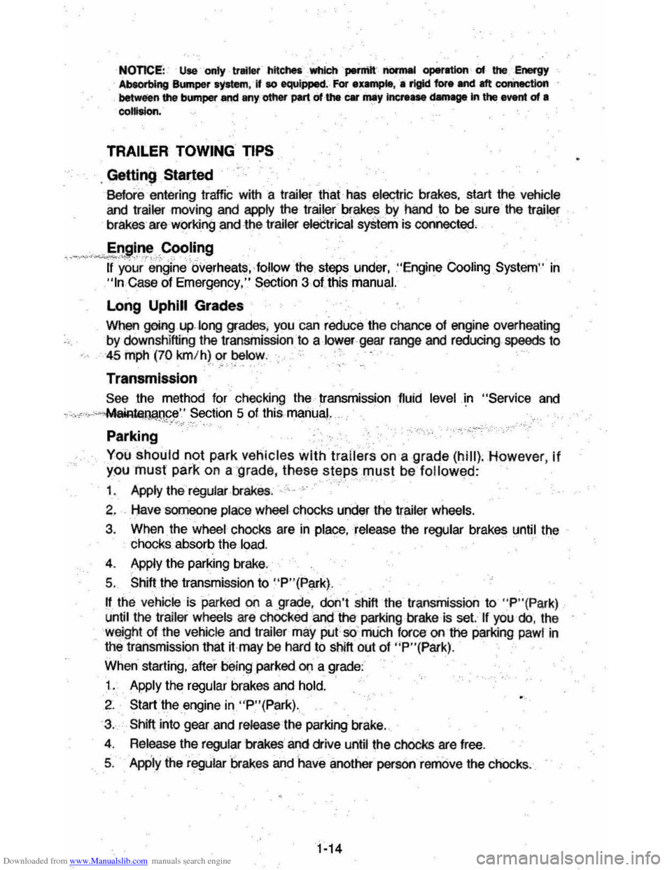 CHEVROLET MONTE CARLO 1981 4.G Owners Manual Downloaded from www.Manualslib.com manuals search engine NOT1C~: Uoeonty ~ ...... hhches ....... pomiIt  nonnoI ..,o,otlon ..... Energy Ab8Orb4ng Bumper  system, if to equipped~-For ex..".,.., • r