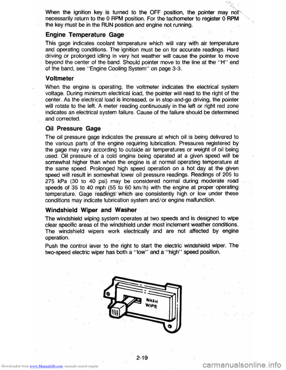 CHEVROLET MONTE CARLO 1981 4.G Owners Manual Downloaded from www.Manualslib.com manuals search engine When the ignition key is turned to the OFF position, the pointer may nO\". necessarily return to the 0 RPM position. For the tachometer CHEVROLET MONTE CARLO 1981 4.G Owners Manual Downloaded from www.Manualslib.com manuals search engine When the ignition key is turned to the OFF position, the pointer may nO\". necessarily return to the 0 RPM position. For the tachometer