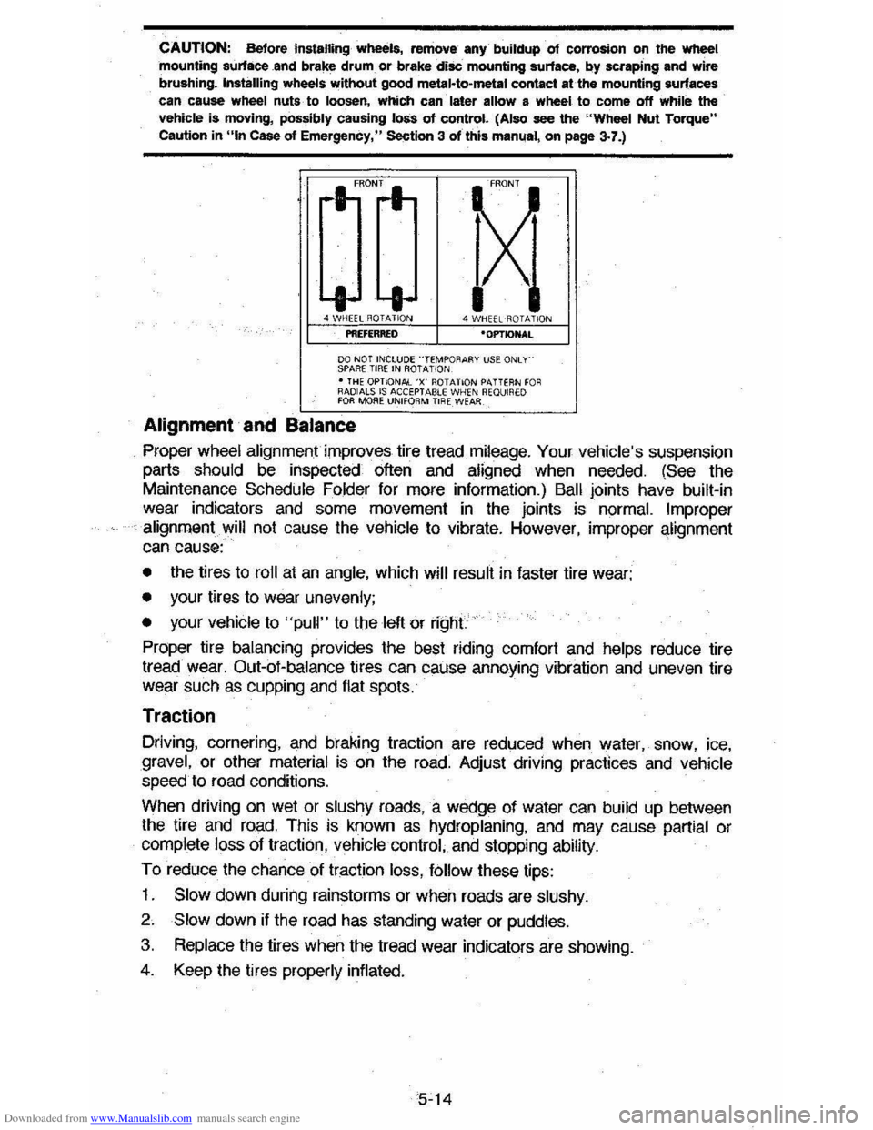 CHEVROLET MONTE CARLO 1981 4.G Owners Manual Downloaded from www.Manualslib.com manuals search engine CAUTION: Before installing wheels, remove any· buildup of corrosion on the wheel mounting  surface .and brake drum or brakedilic mounting surf