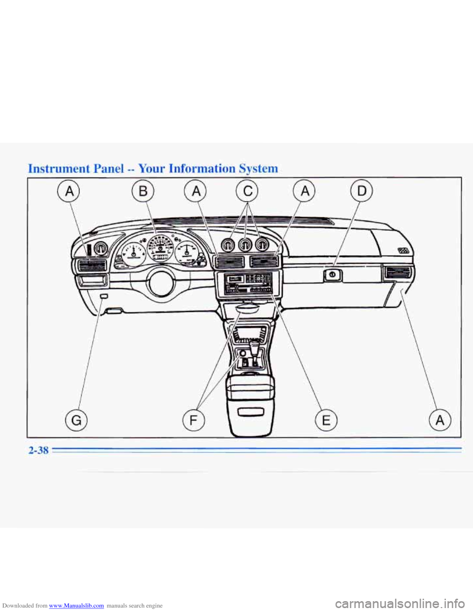 CHEVROLET MONTE CARLO 1996 5.G Owners Manual Downloaded from www.Manualslib.com manuals search engine Instrument  Panel -- Your Information  System 
2-38   
