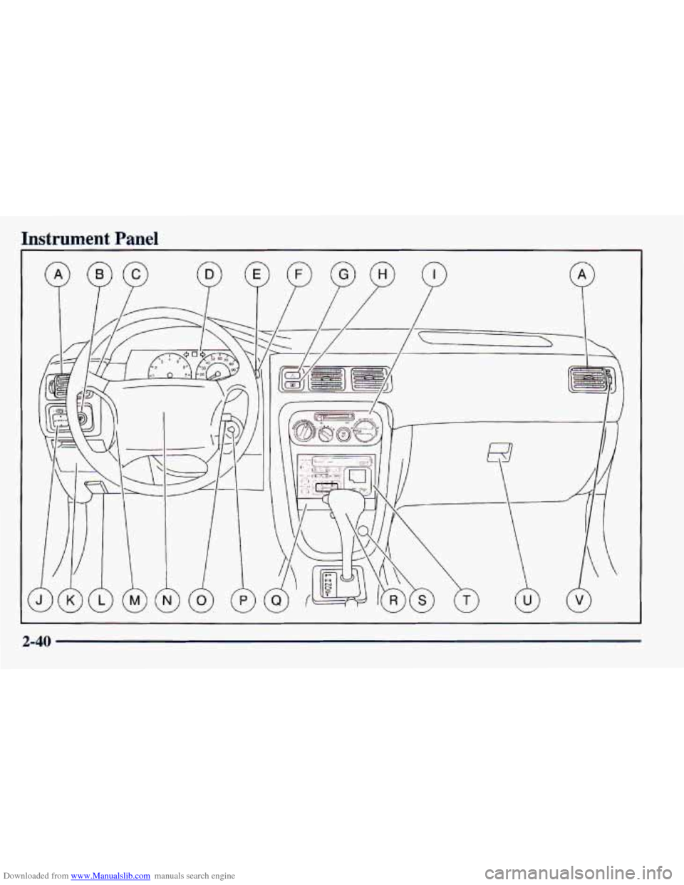 CHEVROLET PRIZM 1998 3.G Owners Manual Downloaded from www.Manualslib.com manuals search engine Instrument Panel
2-40 CHEVROLET PRIZM 1998 3.G Owners Manual Downloaded from www.Manualslib.com manuals search engine Instrument Panel
2-40