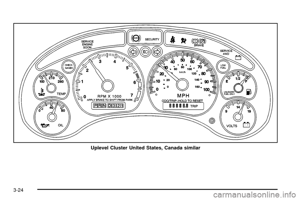 CHEVROLET S10 2003 2.G Owners Manual Uplevel Cluster United States, Canada similar
3-24 CHEVROLET S10 2003 2.G Owners Manual Uplevel Cluster United States, Canada similar
3-24