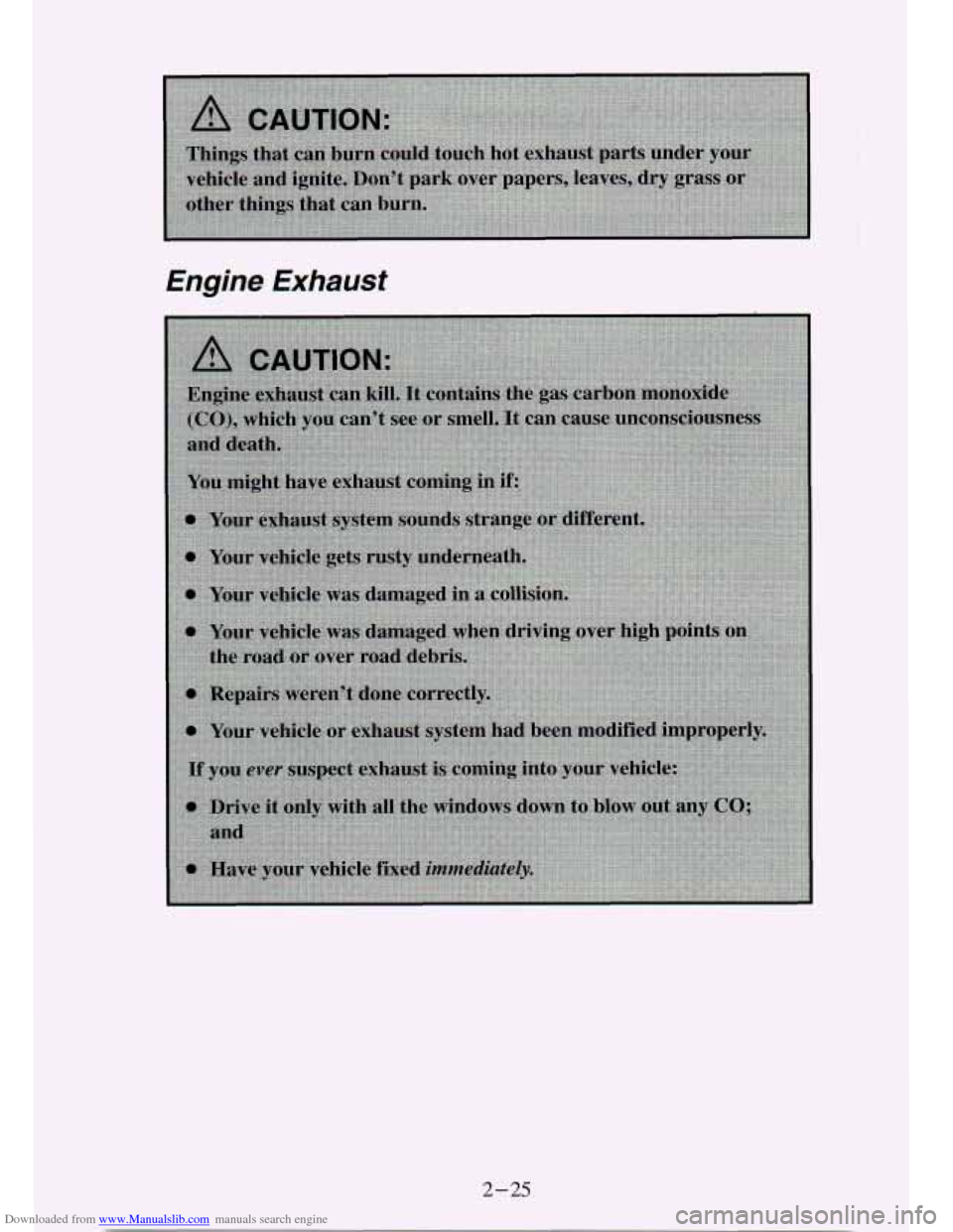 CHEVROLET S10 1994 2.G Manual PDF Downloaded from www.Manualslib.com manuals search engine Engine Exhausf
2-25 CHEVROLET S10 1994 2.G Manual PDF Downloaded from www.Manualslib.com manuals search engine Engine Exhausf
2-25