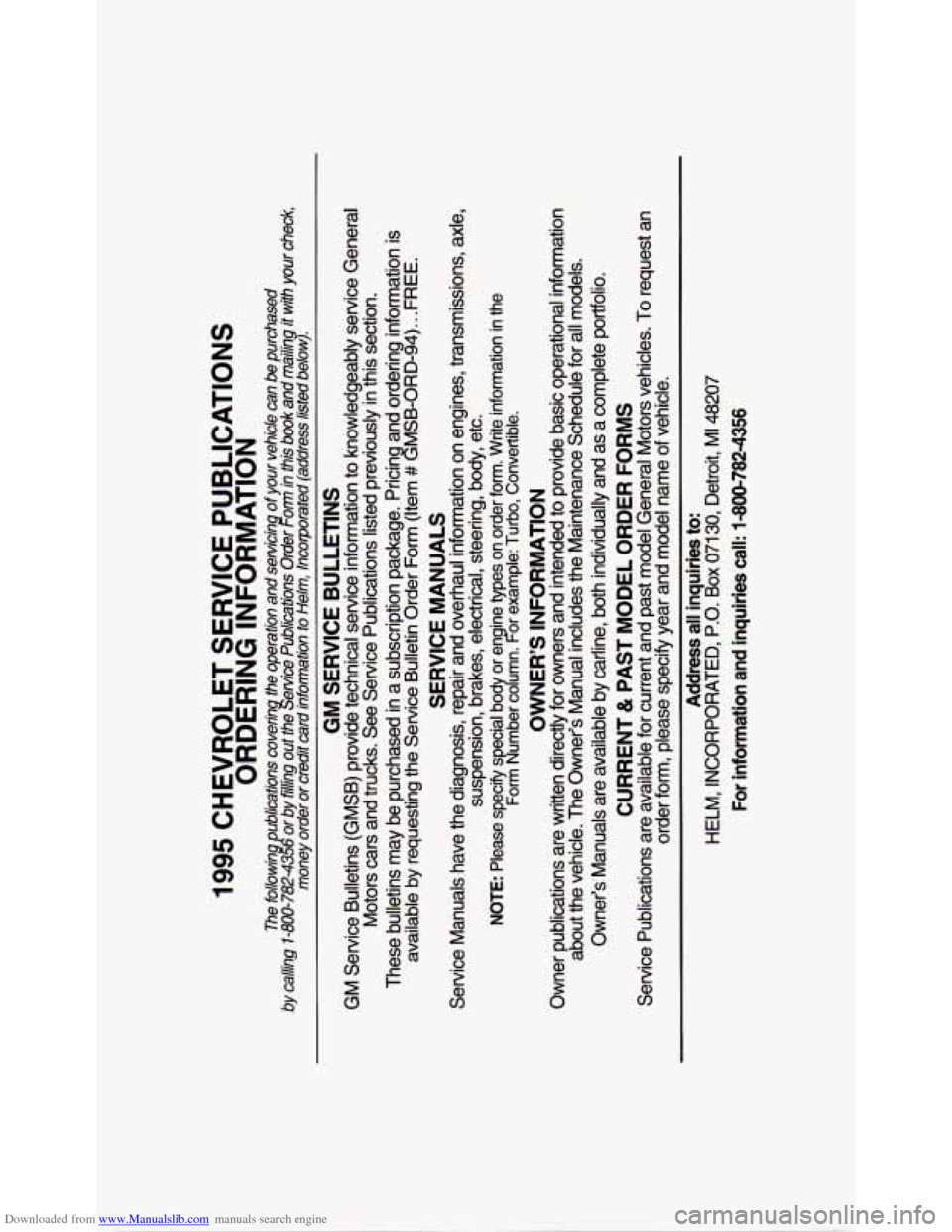 CHEVROLET S10 1995 2.G Owners Manual Downloaded from www.Manualslib.com manuals search engine U CHEVROLET S10 1995 2.G Owners Manual Downloaded from www.Manualslib.com manuals search engine U