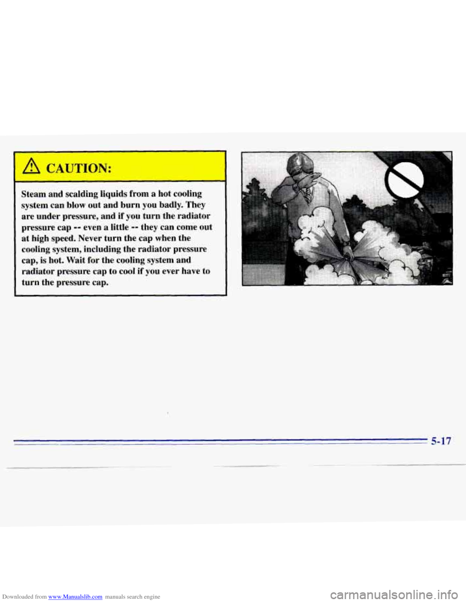 CHEVROLET S10 1996 2.G Owners Manual Downloaded from www.Manualslib.com manuals search engine mu= -
~ Steam and scalding liquids from a hot cooling
system can blow out and burn you badly. They
are under pressure, and if CHEVROLET S10 1996 2.G Owners Manual Downloaded from www.Manualslib.com manuals search engine mu= -
~ Steam and scalding liquids from a hot cooling
system can blow out and burn you badly. They
are under pressure, and if