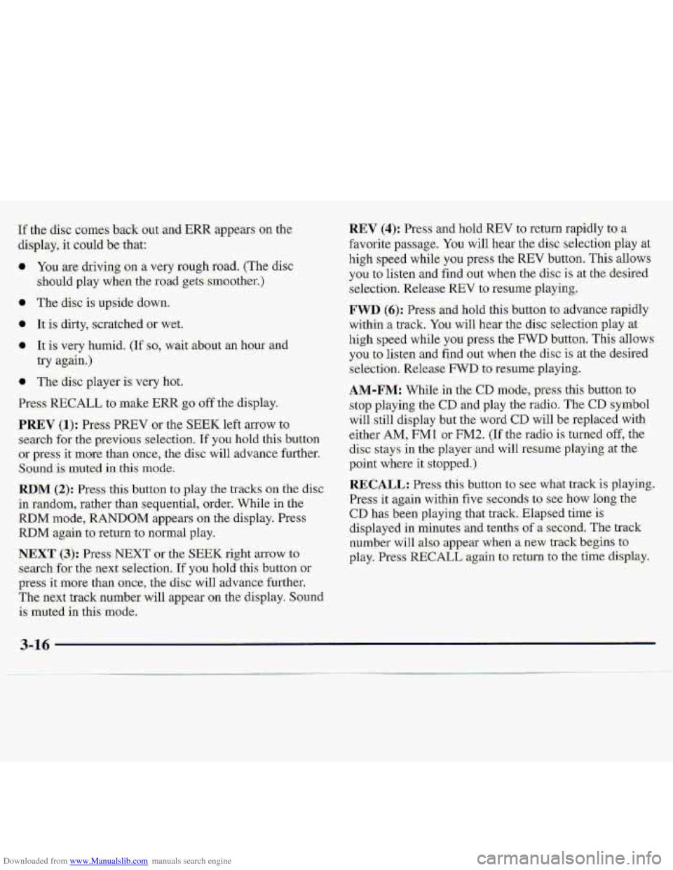 CHEVROLET S10 1997 2.G Owners Manual Downloaded from www.Manualslib.com manuals search engine 3-16 1L CHEVROLET S10 1997 2.G Owners Manual Downloaded from www.Manualslib.com manuals search engine 3-16 1L