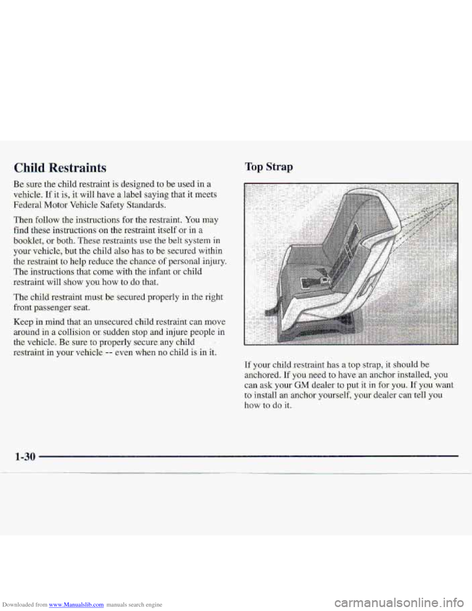 CHEVROLET S10 1997 2.G Owners Guide Downloaded from www.Manualslib.com manuals search engine Top Strap   