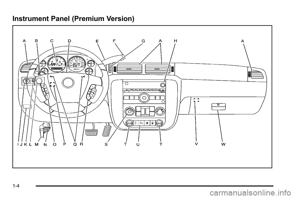 CHEVROLET SILVERADO 2010 2.G Owners Manual Instrument Panel (Premium Version)
1-4 