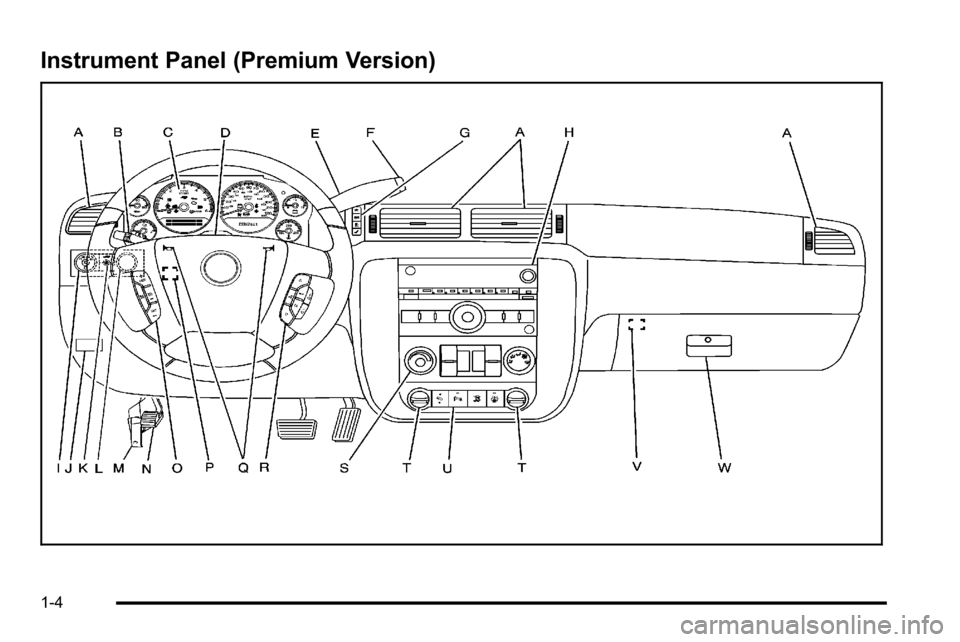 CHEVROLET SILVERADO 2010 2.G Owners Manual Instrument Panel (Premium Version)
1-4 CHEVROLET SILVERADO 2010 2.G Owners Manual Instrument Panel (Premium Version)
1-4