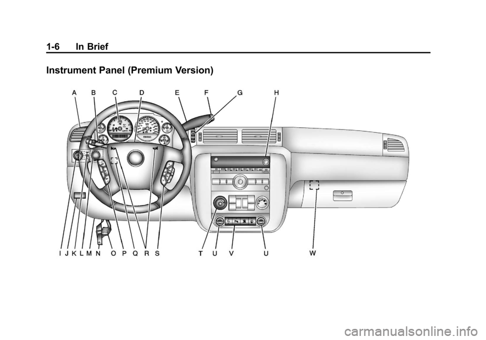 CHEVROLET SILVERADO 2012 2.G User Guide Black plate (6,1)Chevrolet Silverado Owner Manual - 2012
1-6 In Brief
Instrument Panel (Premium Version) CHEVROLET SILVERADO 2012 2.G User Guide Black plate (6,1)Chevrolet Silverado Owner Manual - 2012
1-6 In Brief
Instrument Panel (Premium Version)
