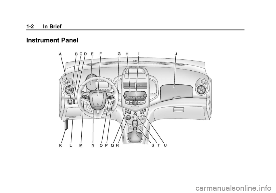 CHEVROLET SONIC 2012 2.G Owners Manual Black plate (2,1)Chevrolet Sonic Owner Manual - 2012
1-2 In Brief
Instrument Panel 