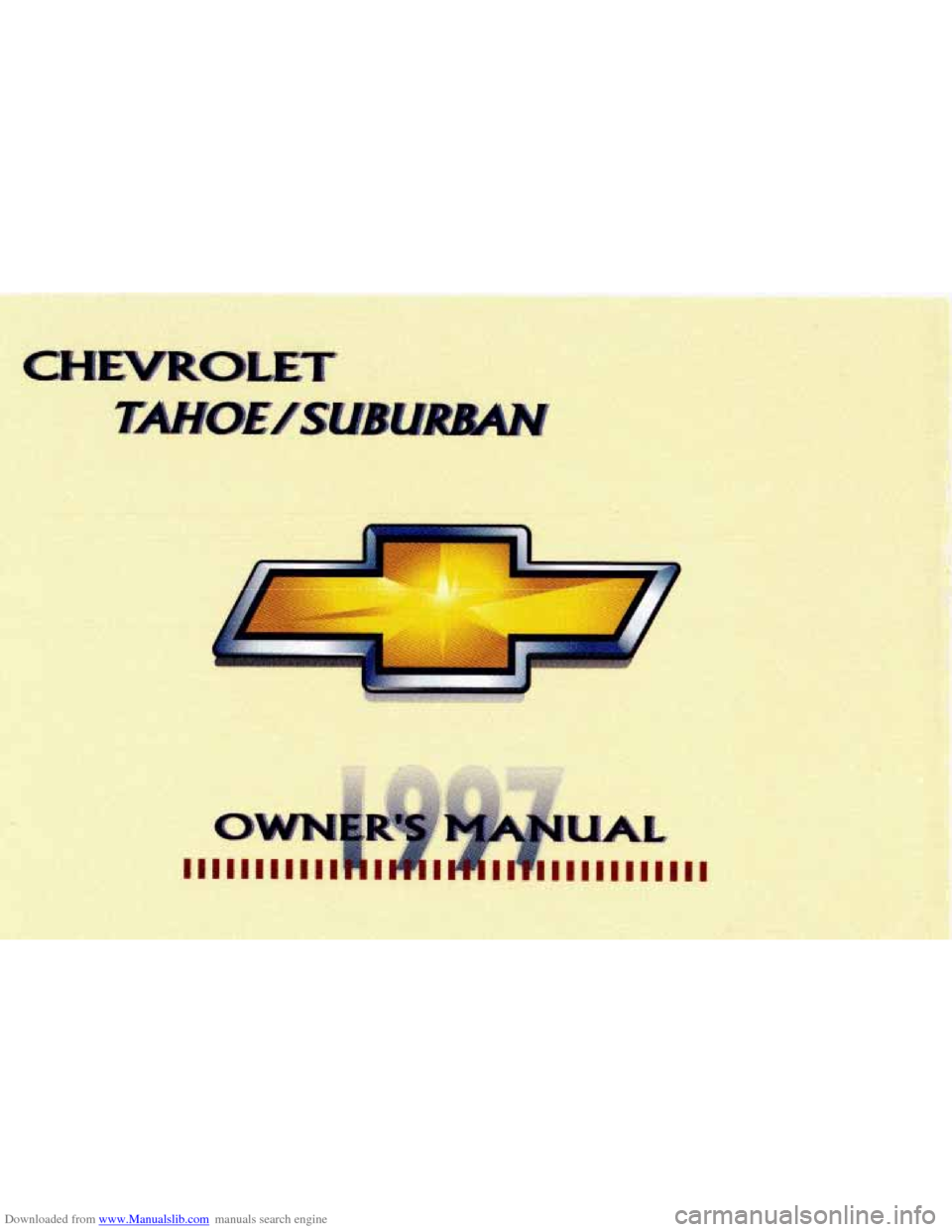 CHEVROLET TAHOE 1997 1.G Owners Manual 